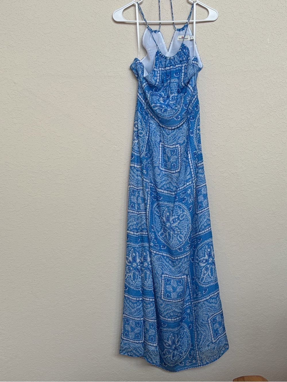 Vineyard Vines Sand Dollar scarf print halter neck maxi dress - Picture 3 of 7
